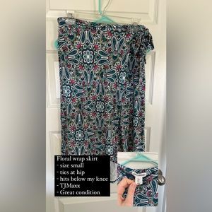 Floral wrap skirt; ties at hip